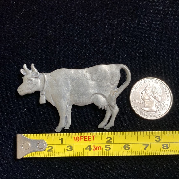 🖤1980s💕SEAGULL PEWTER CANADA cow brooch - Picture 10 of 11